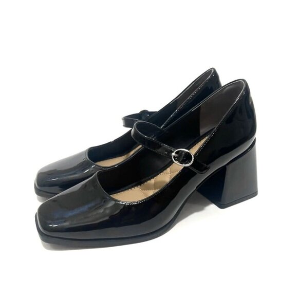 Rachel Zoe | Livia Mary Jane Glossy Patent Block Heels - Picture 1 of 13